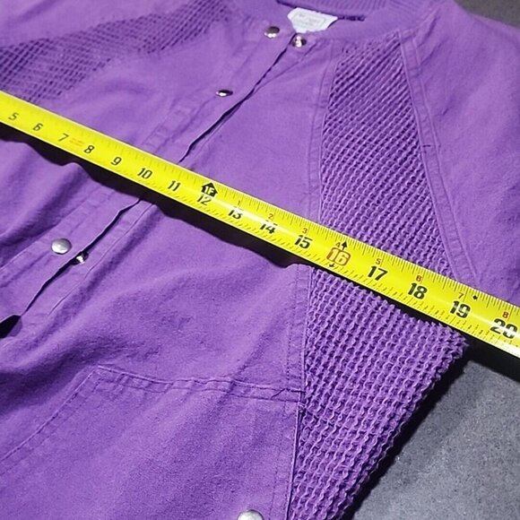 LA Seat Covers Womens Casual Regular Purple Lightweight Cotton Jacket Snaps - Picture 6 of 8
